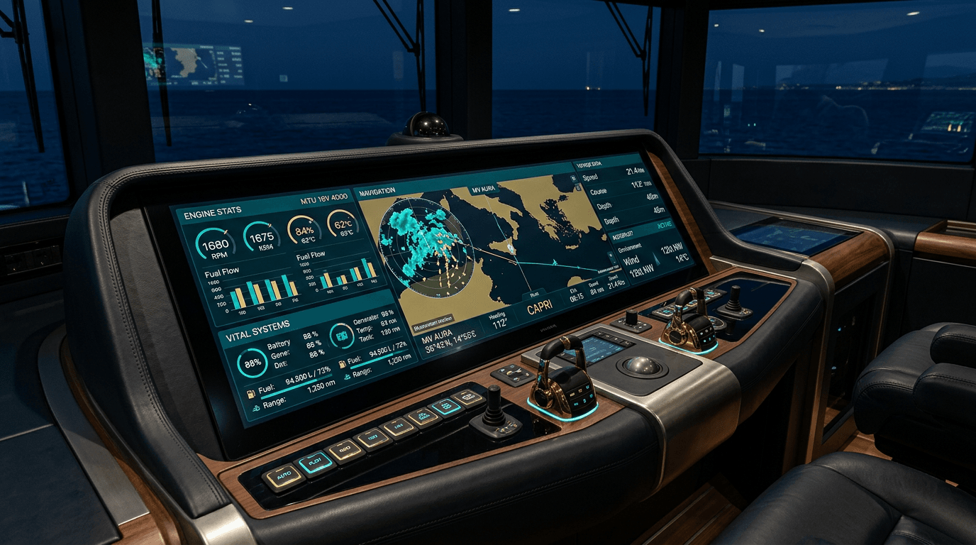 Superyacht bridge operations dashboard